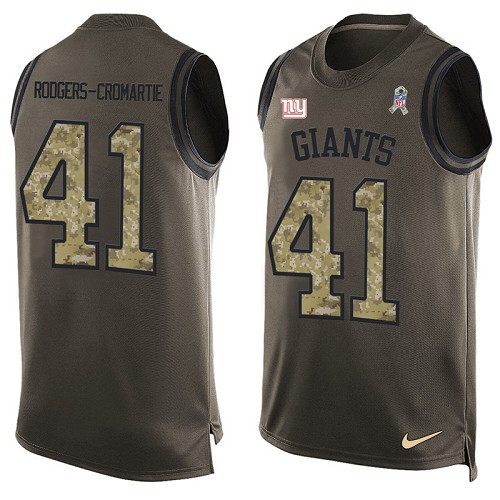 Men's Limited Dominique Rodgers-Cromartie Nike Jersey Green - #41 Salute to Service Tank Top NFL New York Giants